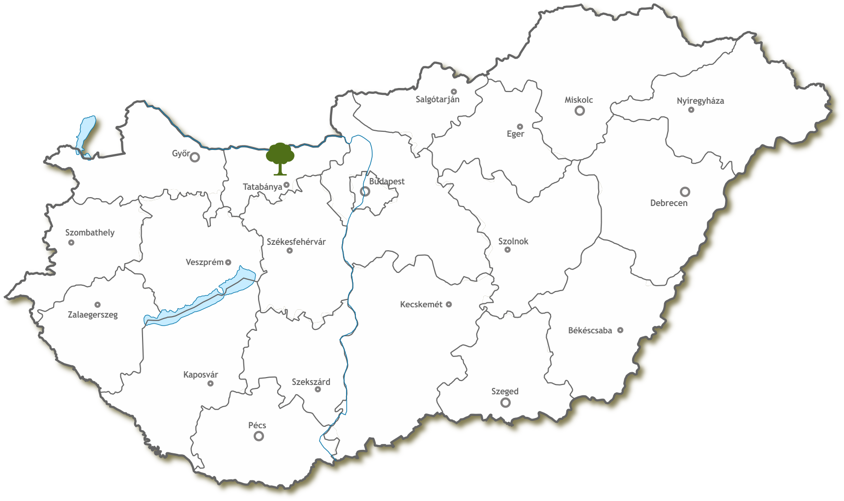 magyarország térkép tata Emlékerdő   Emlékerdők magyarország térkép tata